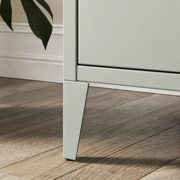 Locker Style Bedside Table - Sage, Metal