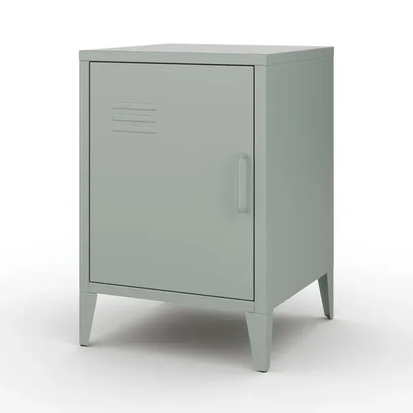 Locker Style Bedside Table - Sage, Metal