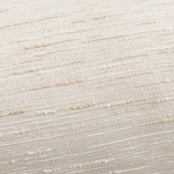 Long Bolster Cushion with Piping - Ivory, Fabric