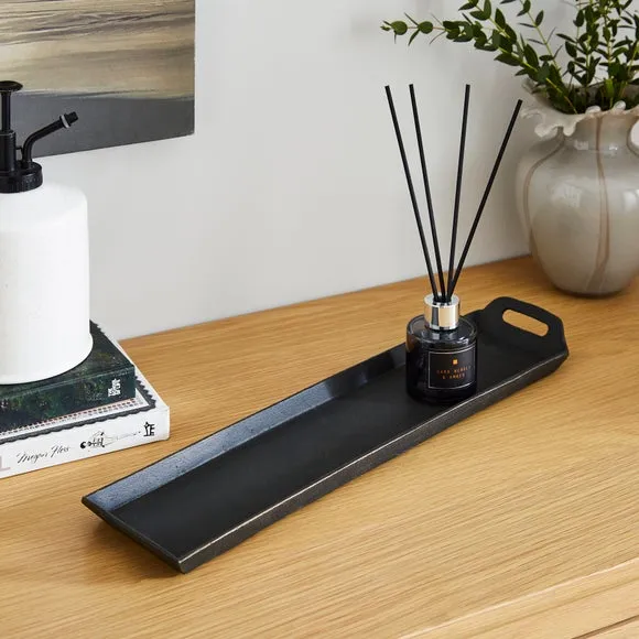 Long Decorative Tray - Black, Aluminium image