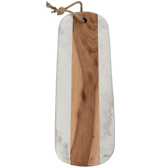 Long Serve Board - Natural, Marble & Acacia