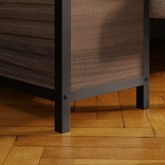 Long Side Table with Storage - Walnut