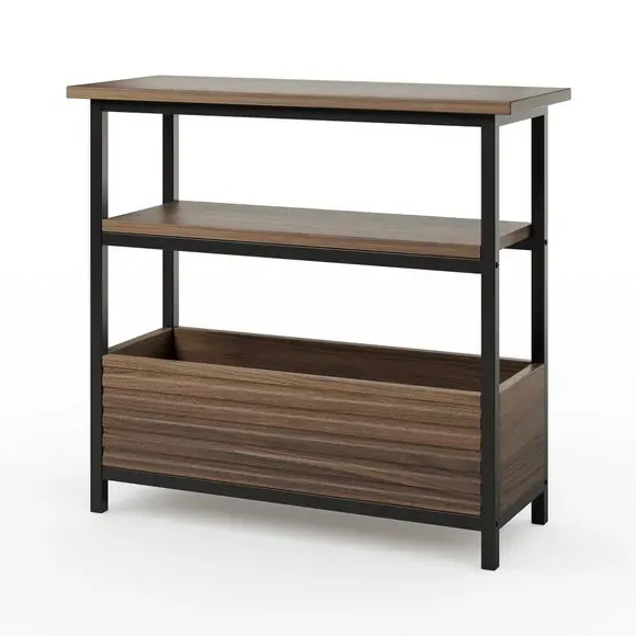 Long Side Table with Storage - Walnut