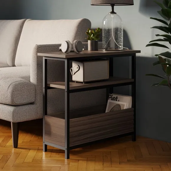 Long Side Table with Storage - Walnut image