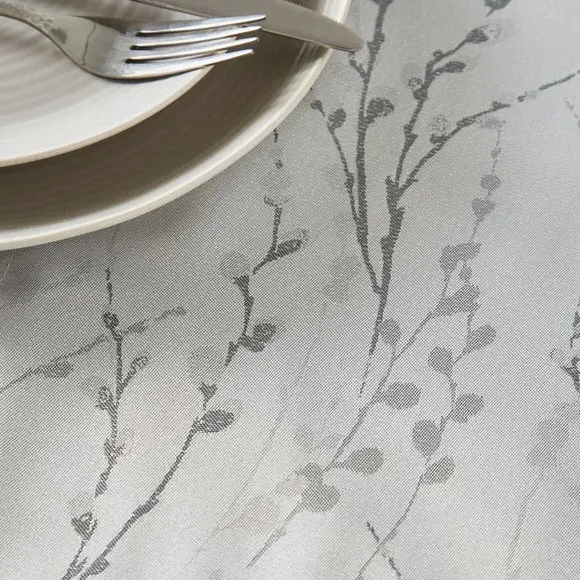 Long Table Runner Jacquard Design - Grey, Polyester