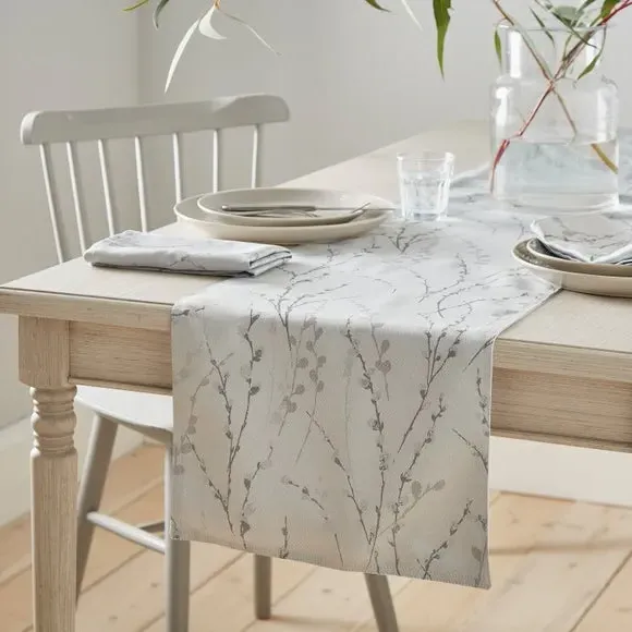 Long Table Runner Jacquard Design - Grey, Polyester image