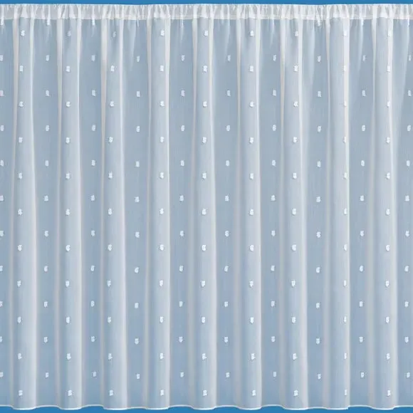 Lottie Voile Curtain Fabric - White, Woven