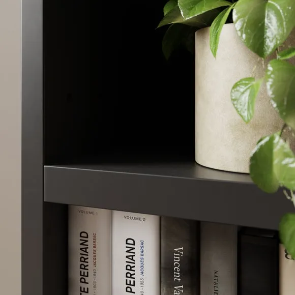Low Bookcase with Drawers - Black, Wood