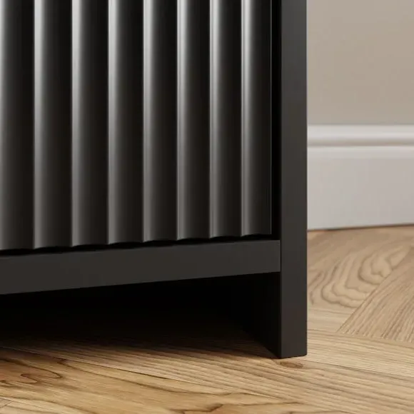 Low Bookcase with Drawers - Black, Wood