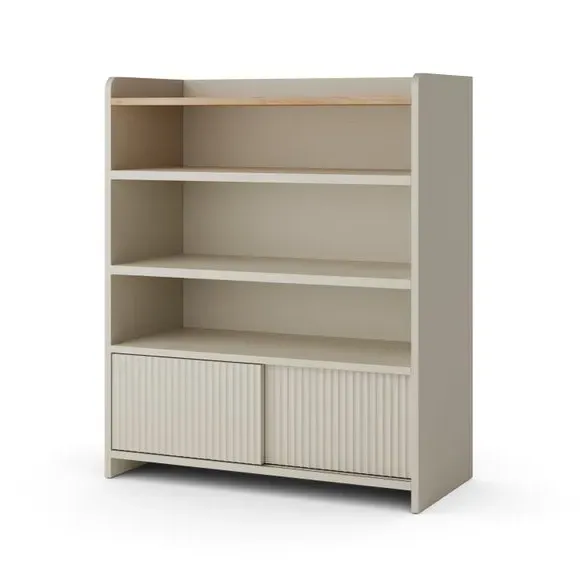 Low Bookcase with Drawers - Natural, Wood