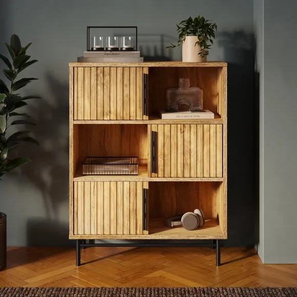 Low Bookcase with Metal Legs - Mango Wood Effect image