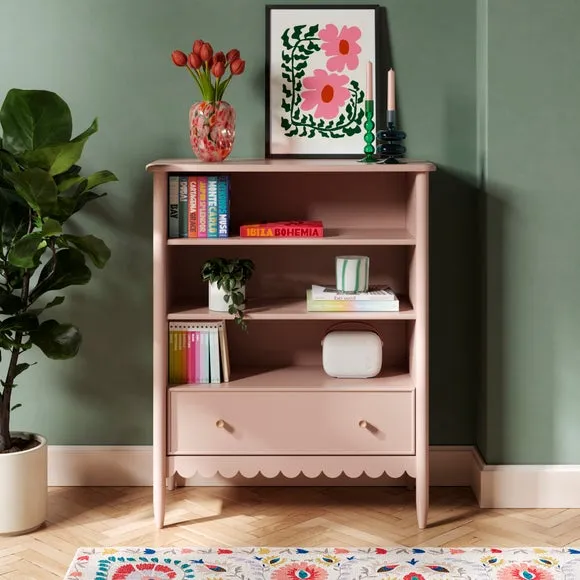 Low Bookcase with Scalloped Detail - Blush image