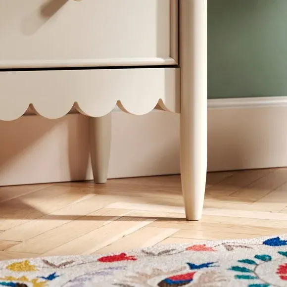 Low Bookcase with Scalloped Detail - Natural