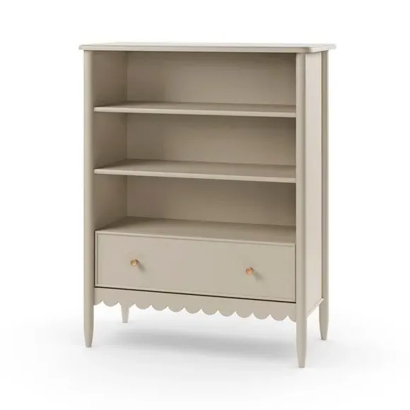 Low Bookcase with Scalloped Detail - Natural