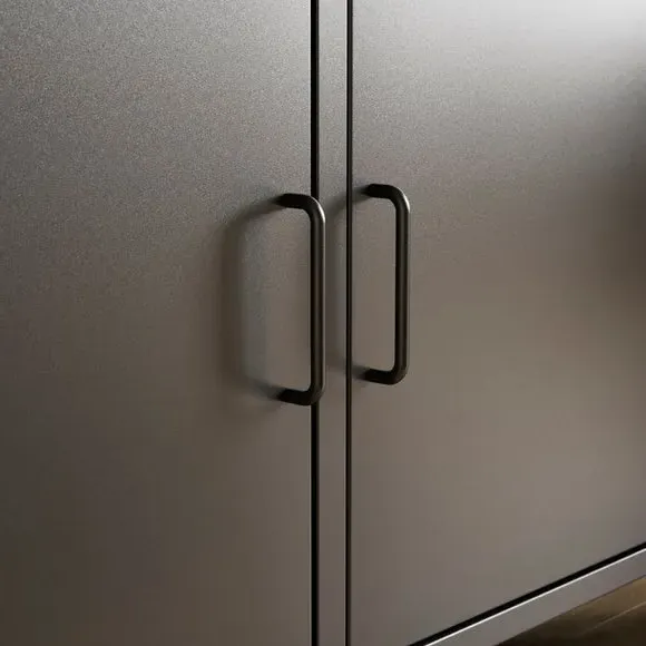 Low Sideboard with Locker Style - Black, Metal