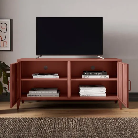 Low Sideboard with Locker Style - Terracotta, Metal