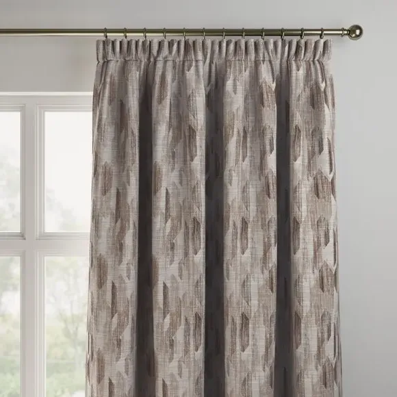 Made to Measure Curtains Abstract - Natural, Polyester