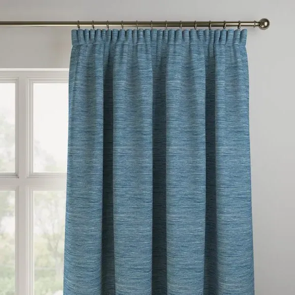 Made to Measure Curtains - Azure, Textured Fabric