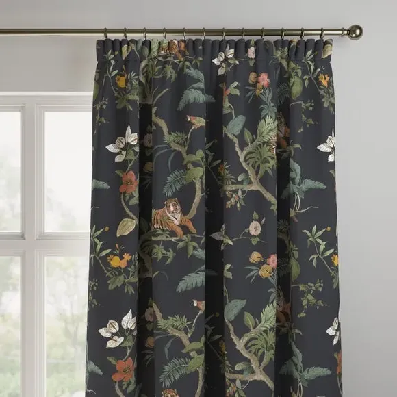 Made to Measure Curtains Bengal Print - Slate, Velvet