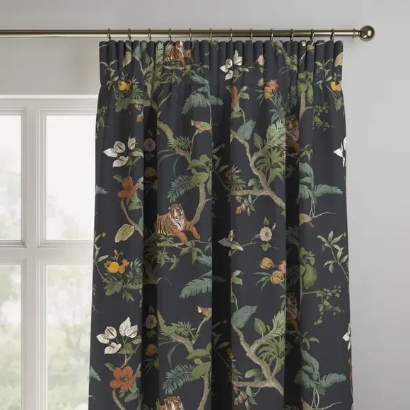 Made to Measure Curtains Bengal Print - Slate, Velvet