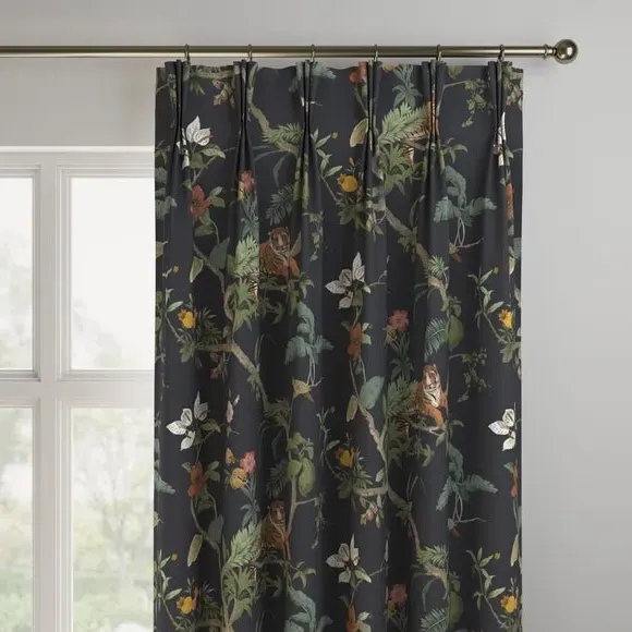 Made to Measure Curtains Bengal Print - Slate, Velvet