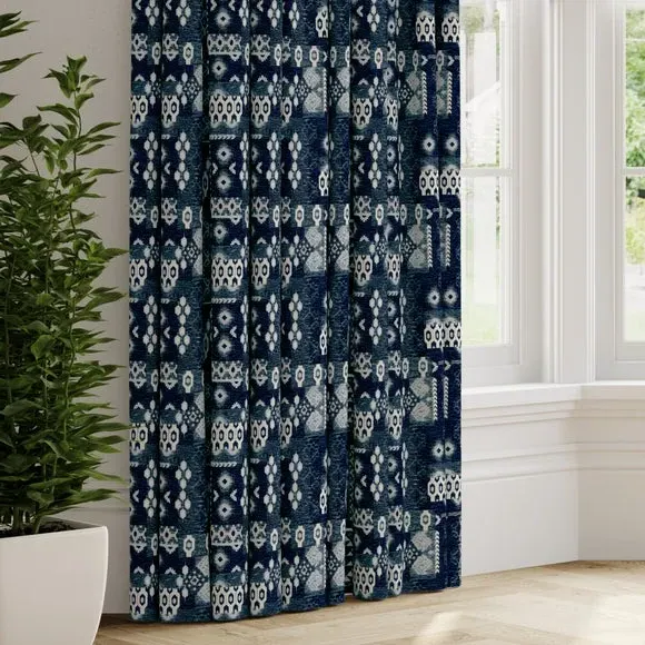 Made to Measure Curtains - Blue, Chenille image