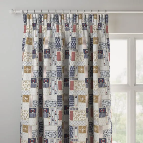 Made to Measure Curtains - Blue, Cotton