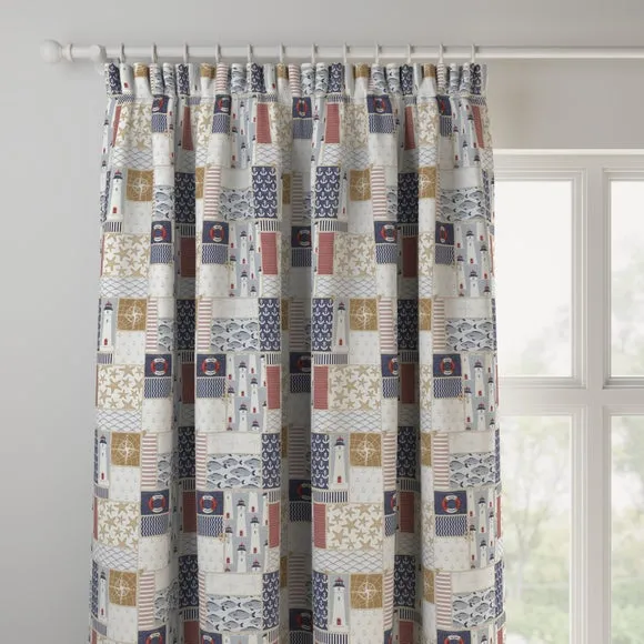 Made to Measure Curtains - Blue, Cotton