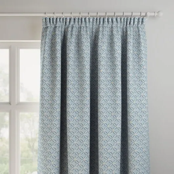 Made to Measure Curtains - Blue, Cotton