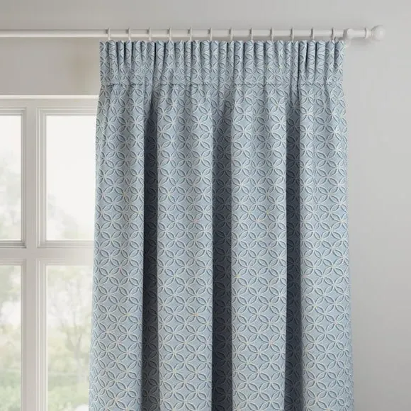 Made to Measure Curtains - Blue, Cotton