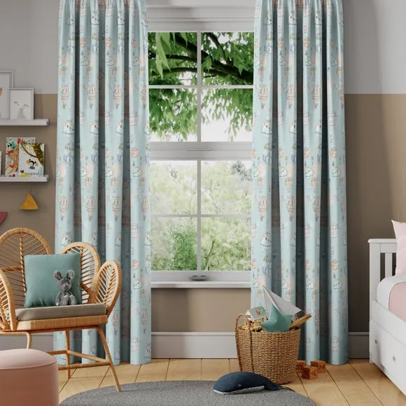Made to Measure Curtains - Blue, Cotton
