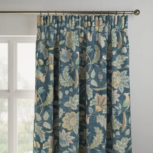 Made to Measure Curtains - Blue, Cotton