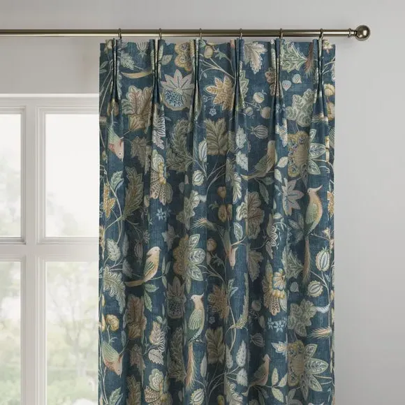 Made to Measure Curtains - Blue, Cotton