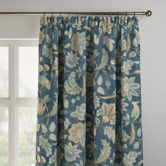 Made to Measure Curtains - Blue, Cotton