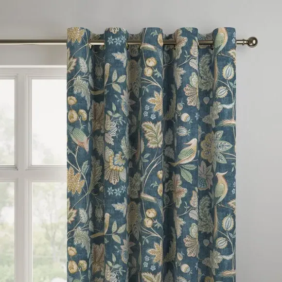 Made to Measure Curtains - Blue, Cotton