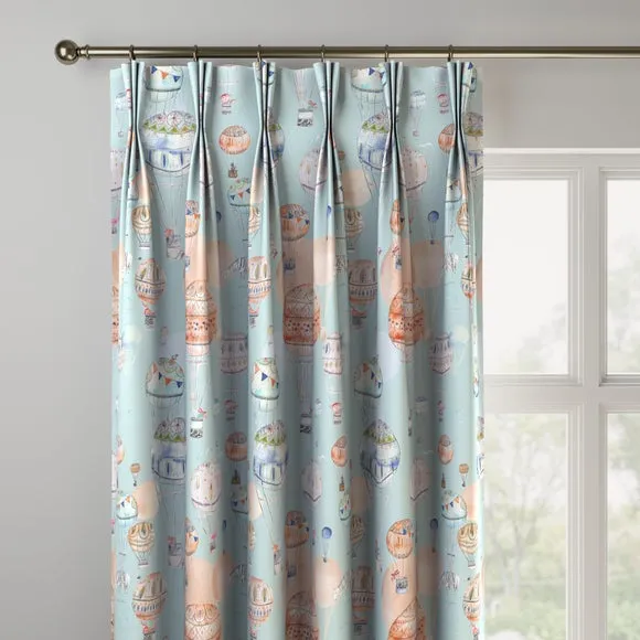 Made to Measure Curtains - Blue, Cotton