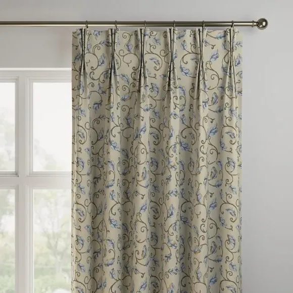 Made to Measure Curtains - Blue, Floral Print