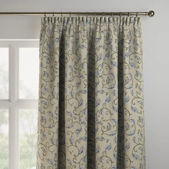 Made to Measure Curtains - Blue, Floral Print