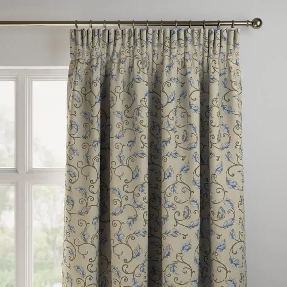 Made to Measure Curtains - Blue, Floral Print