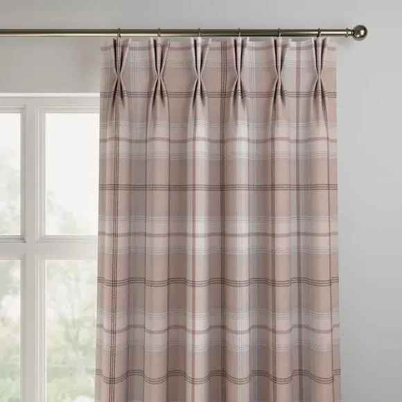 Made to Measure Curtains - Blush, Check Pattern