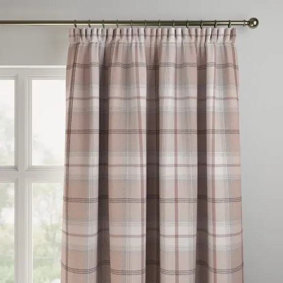 Made to Measure Curtains - Blush, Check Pattern