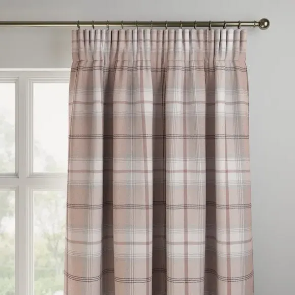 Made to Measure Curtains - Blush, Check Pattern