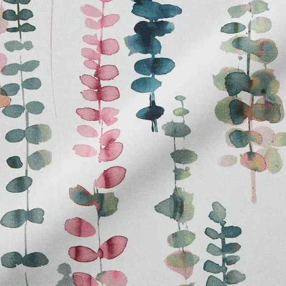 Made to Measure Curtains - Blush, Watercolour Leaf
