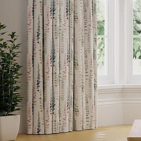 Made to Measure Curtains - Blush, Watercolour Leaf