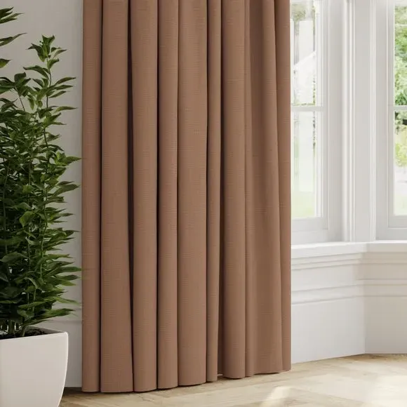 Made to Measure Curtains - Brown, Cotton Linen