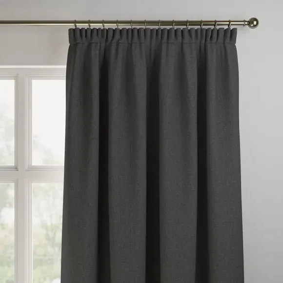 Made to Measure Curtains - Charcoal, Textured