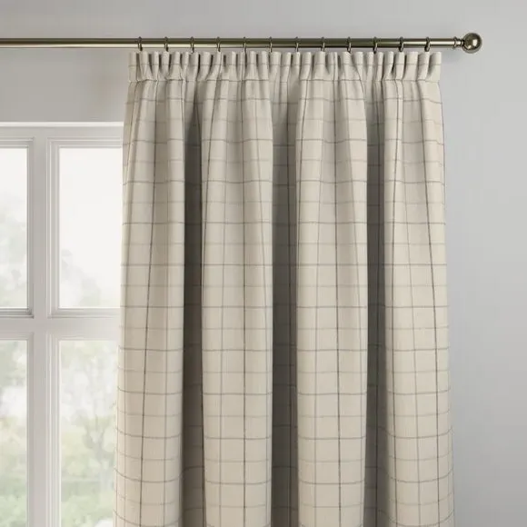 Made to Measure Curtains Check Pattern - Grey