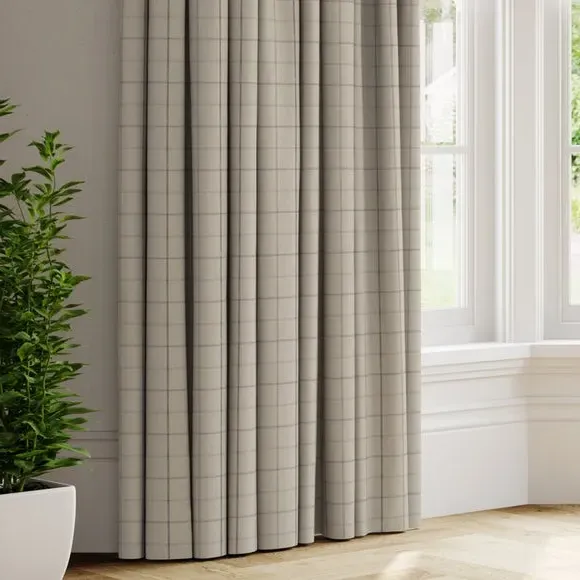 Made to Measure Curtains Check Pattern - Grey image