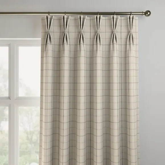 Made to Measure Curtains Check Pattern - Grey