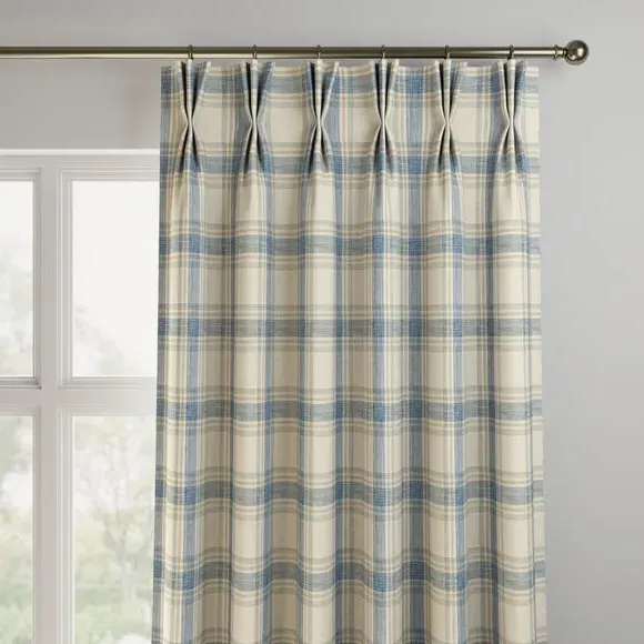 Made to Measure Curtains - Duck Egg, Checked